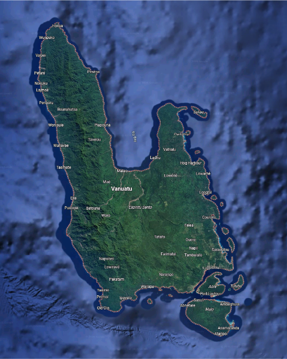 Vanuatu map outline